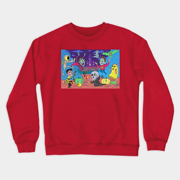 Spooky Halloween creatures Crewneck Sweatshirt by Mako Design 